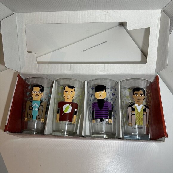 THE BIG BANG THEORY - SET OF 4 GLASSES PIXELATED COLLECTABLE 16oz - Picture 3 of 4